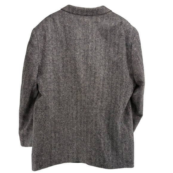 Men's Blazer Herringbone Wool Lined Business Casual Sport Coat Jacket 52L Preppy - Picture 3 of 6